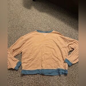 Free people we the free stripped classic sweatshirt womens size medium
